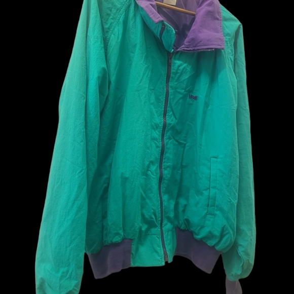 3 STRIKES Jacket Vintage XXL Teal/Purple HBO LOGO Made In The USA - Picture 5 of 6